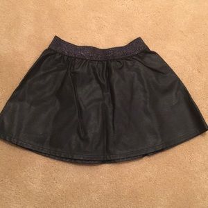 Pleather little girls A-line skirt w/elastic waist